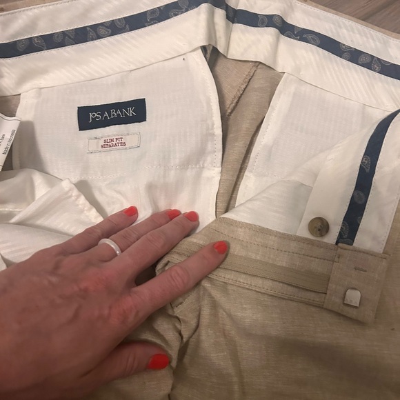Jos. A. Bank Tan Linen Suit Jacket and Pants - Picture 10 of 12